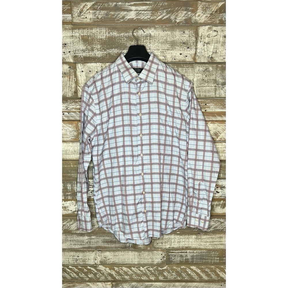 Nordstroms Mens wrinkle free trim fit collared long‎ sleeve shirt 34-35